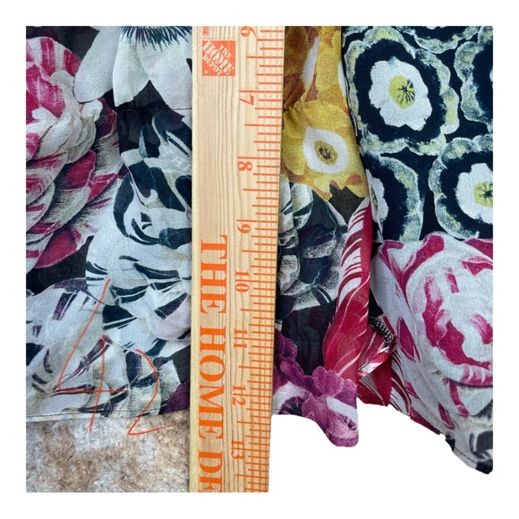 Burberry London Women 4 Midi Dress Ruffled Floral Long Sleeve Lightweight Silk - Picture 14 of 16